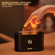 

Mini Humidifier with Simulation Flame Silent Rechargeable Aromatherapy Diffuser Night Light with Auto Shutdown Sleep Atomizer