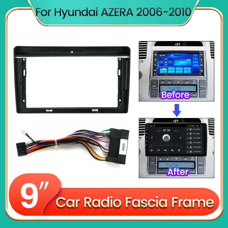 9inch2DinAndroidCarRadioFrameKitForHyundaiAzeraGrandeurTG