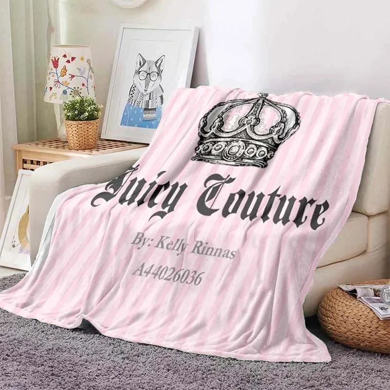 Juicy Couture Coperta Crown Print Copriletti Soft Quality Perm For Sofa Bed Cover Coperta Coperta Di Flanella Regalo Coperte Sottili