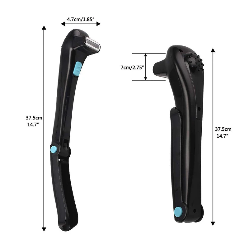 Rasoir électrique pliable à 180 degrés pour hommes, avec manche long et fonction dos nu._voghion.com