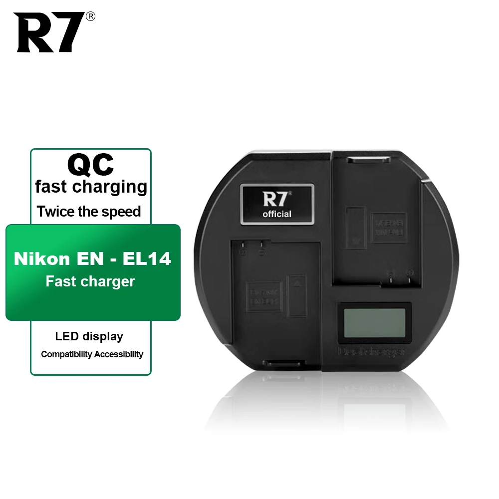 

R7 EN-EL14 Camera Battery Charger for Nikon D3200 D3100 D3400 D5200 D5100