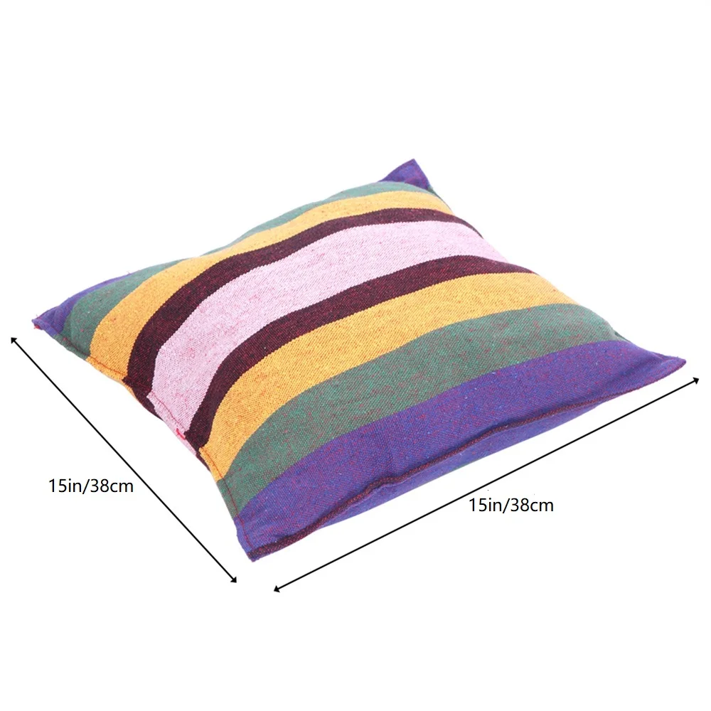 Wooden stick double pillow beach recliner camping chair swing rocker Throw pillow hanging chair Rainbow bar