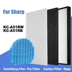 HEPA Filter FZ-A51HFR Carbon Charcoal Filter FZ-A51DFR for Sharp Air Purifier KC-A51RW, KC-A51RB