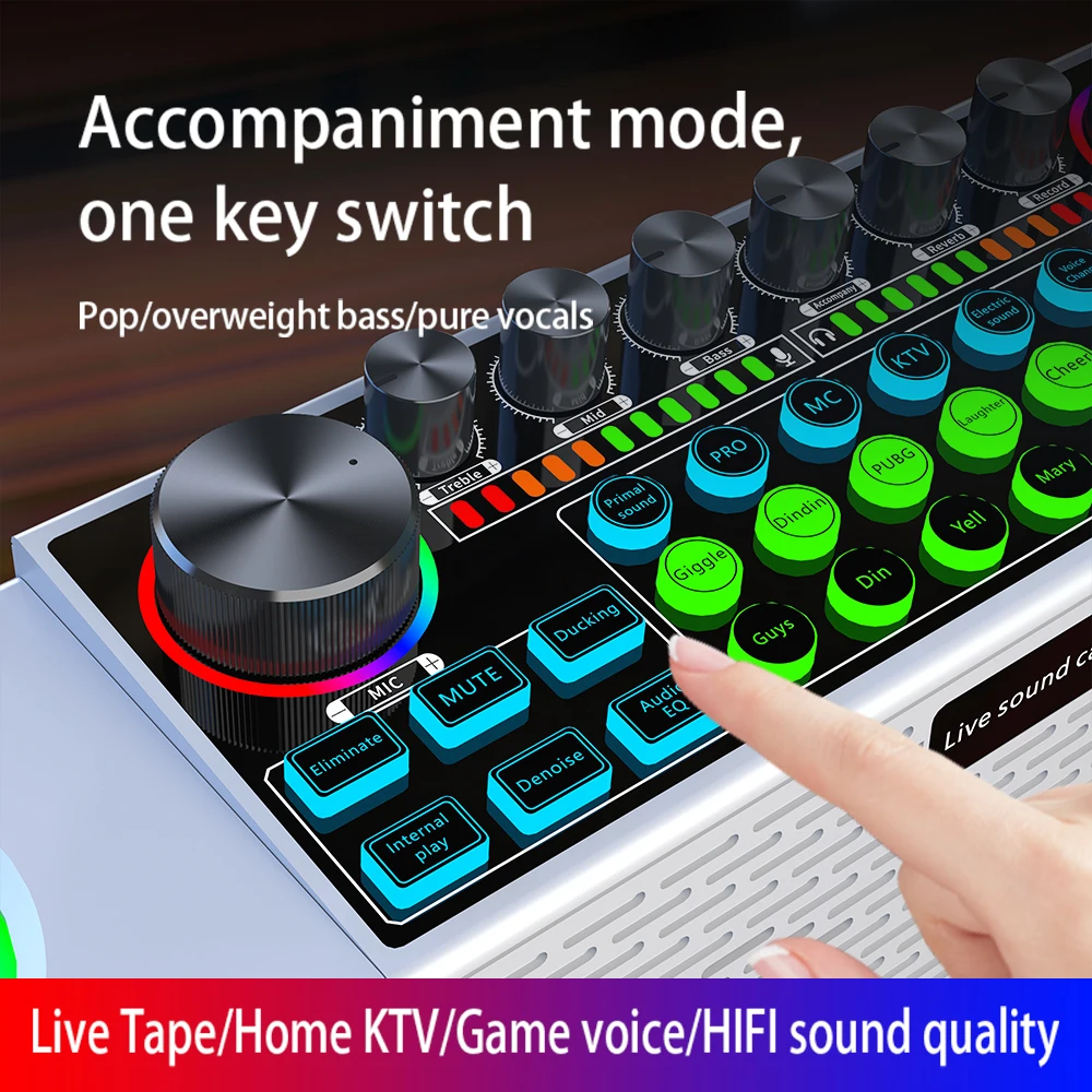 SY6 Wireless Singing Speaker Sound Card Audio All-in-one Family Outdoor Karaoke Machine Bluetooth-compatible Sound + Microphone
