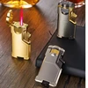 Creative Three Flame Butane Gas Lighter Metal Gradient Flame Switching Cool Windproof Torch Lighter Smoking Accessories Gadgets 3