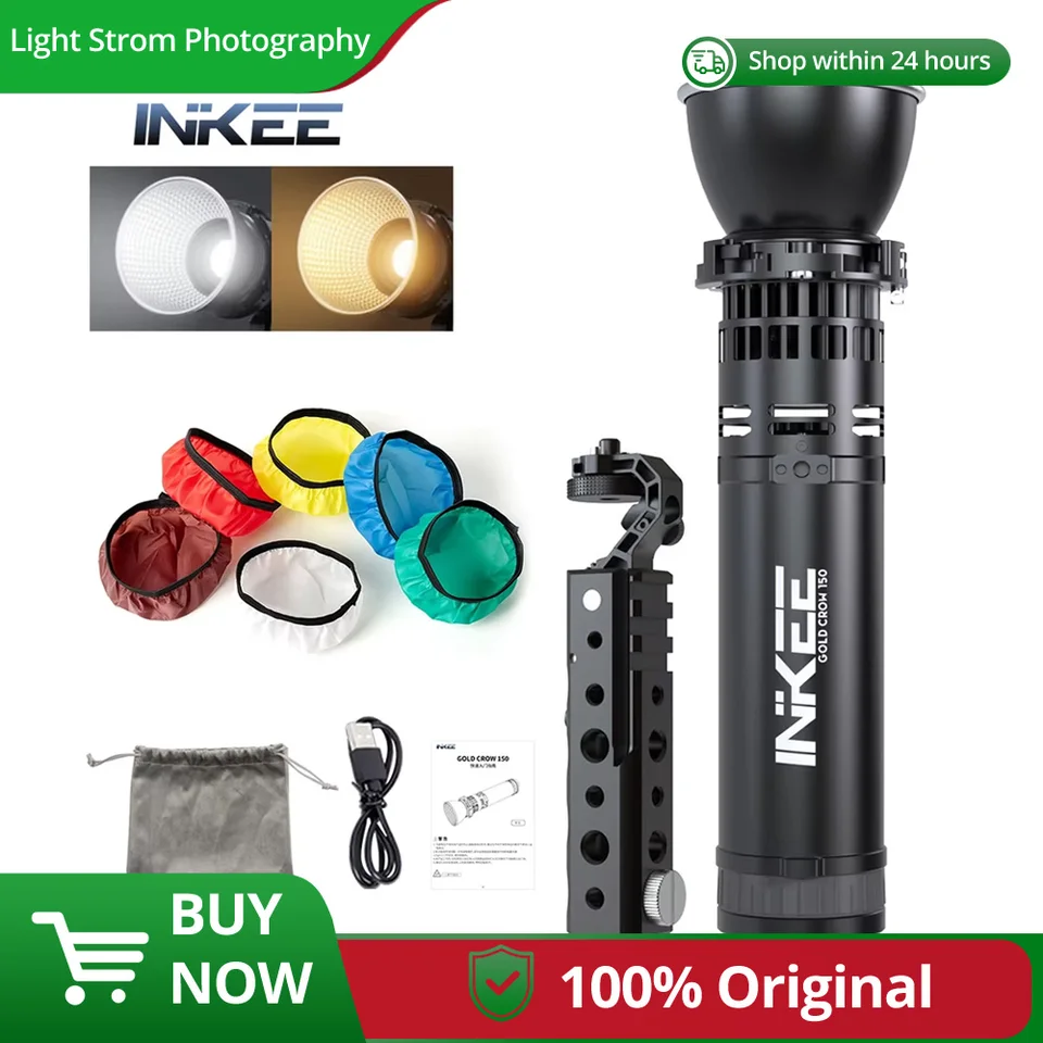 INKEE GC150 2600K-6500K 150W 電源統合 LED ライト 9600mAh フィル