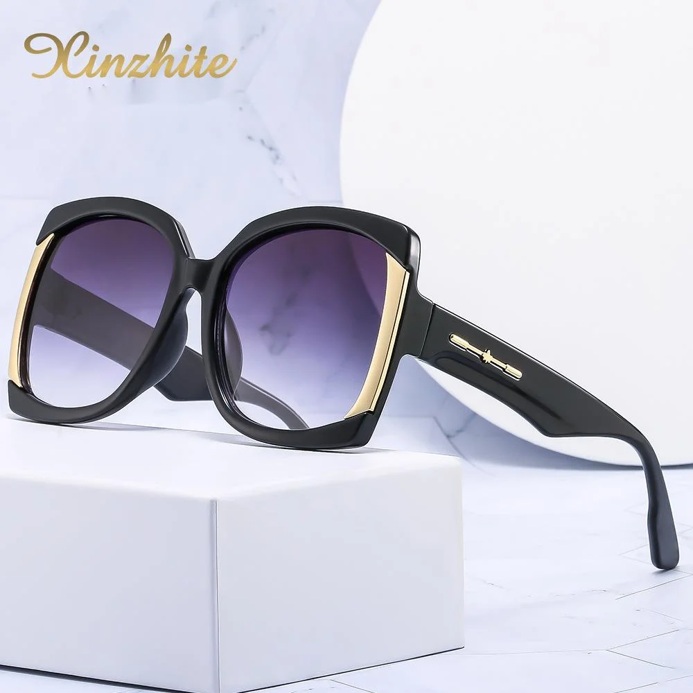 New Large Frame Square Trendy Sunglasses, Versatile Street Photos, Modern Sunglasses, Trendy Colorful Glasses_voghion.com
