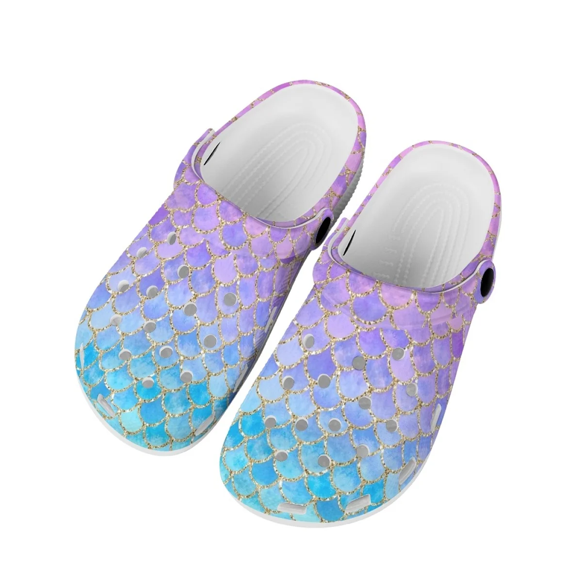 Beliodome Mermaid Tail Design Women Clogs Garden Shoes Lightweight Slip On Sandals Outdoor Walking Slipper Beach Sandalias Mujer