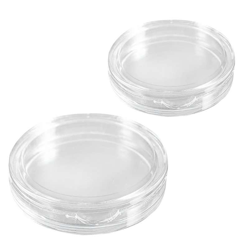 

10 Pcs Transparent Small Plastic Coin Box 23Mm & 10 Pcs Small Round Transparent Plastic Coin Capsules Box 25Mm
