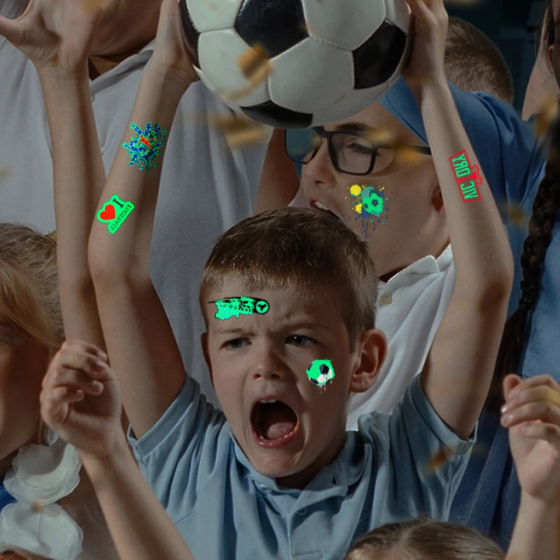 10PCS Waterproof Night Light Football Fake Tattoo Stickers Suitable for match fans and party decorations Supplies
