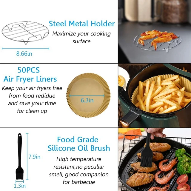 9 Inch Air Fryer Accessories,For 5.8QT Or Larger Deep Air Fryer - Include Air  Fryer