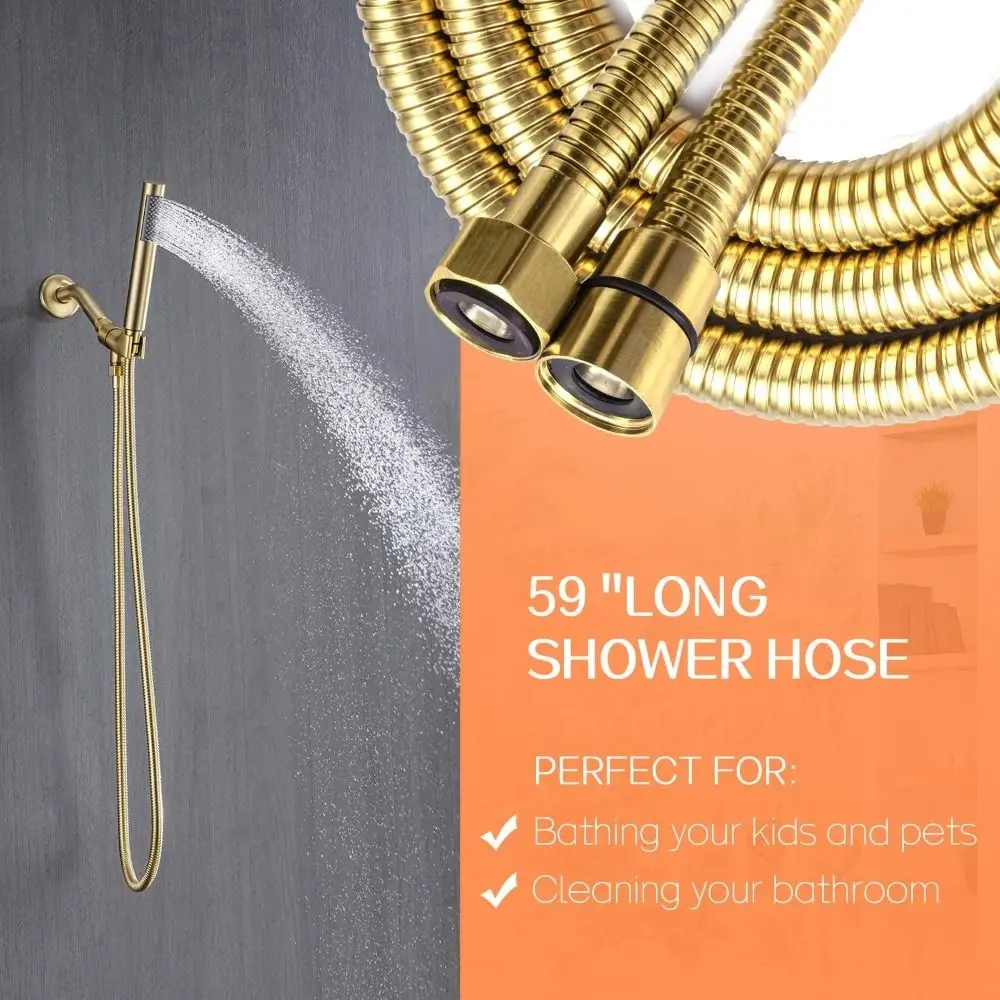 Professional Stainless Steel Shower Hose Replacement Anti-twist Shower Head Extension Tube Universal Spray Encryption Pipe