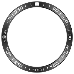 Premium Metal Bezel Ring for Smartwatch Protection and Style (Black white 1)