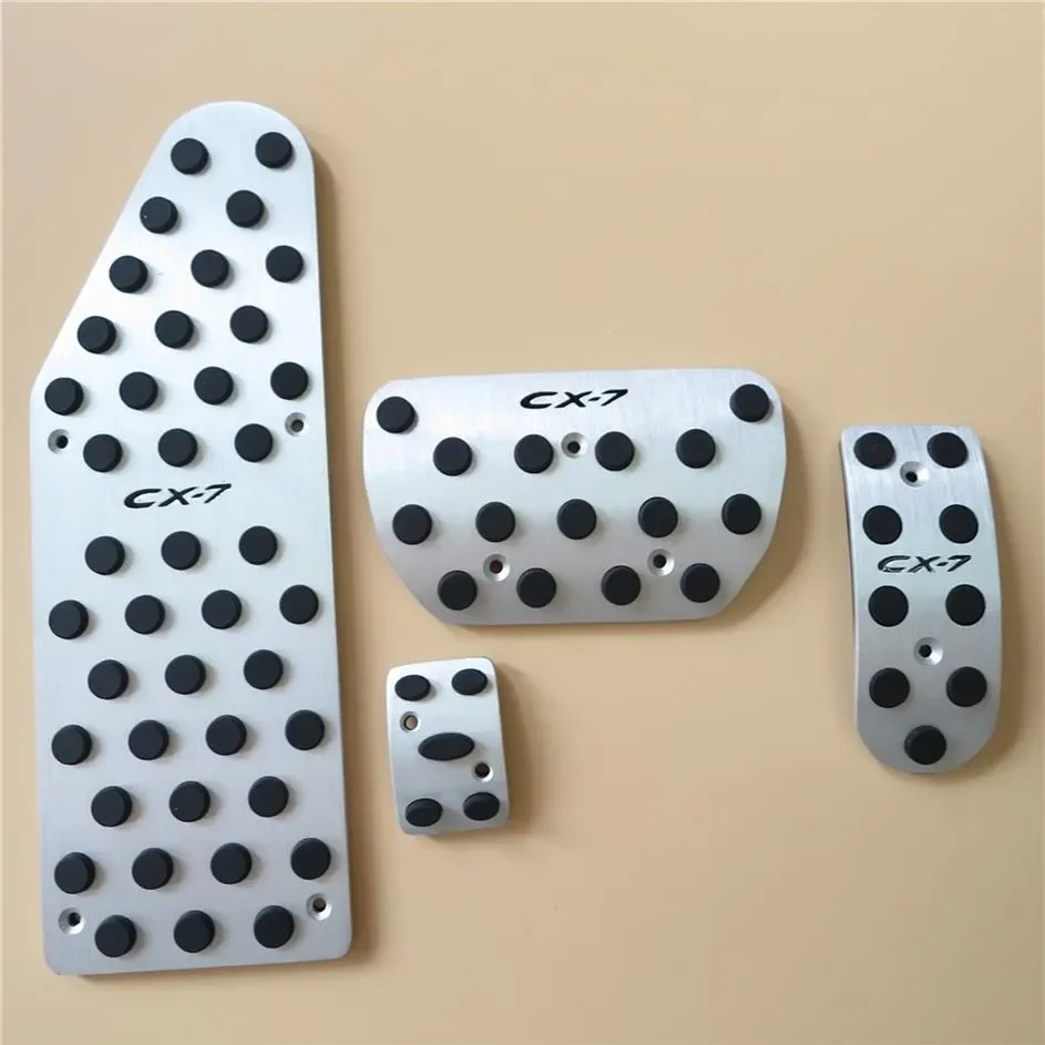 

Car Styling For Mazda CX-7 Fuel Brake Foot Rest AT pedal Plate Pad Covers MazdaCX-7 Non-slip Accelerator Aluminium Sticker2276
