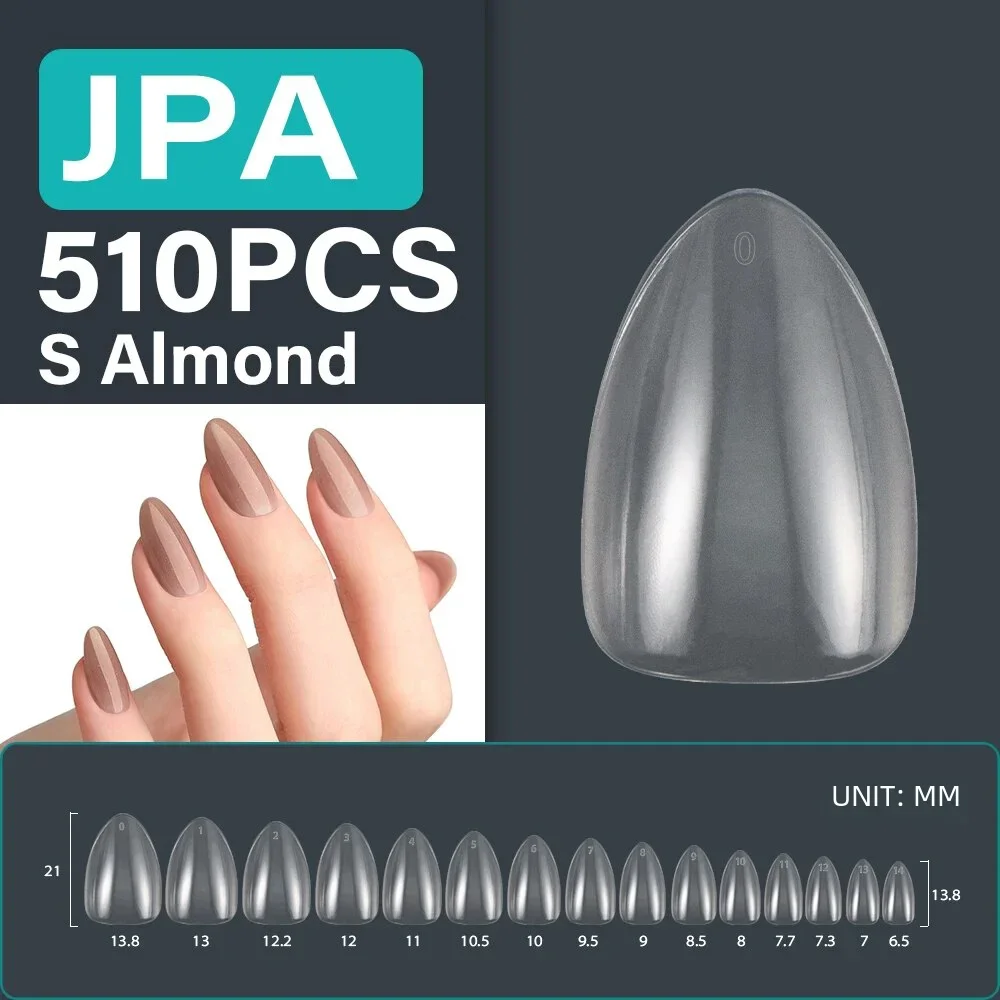 510 Pz/Borsa Clear Fake Nail Gel X Tips Ovale Almond Square Coffin False Nail Tips Per Nail Extension Press On Nail Artificial