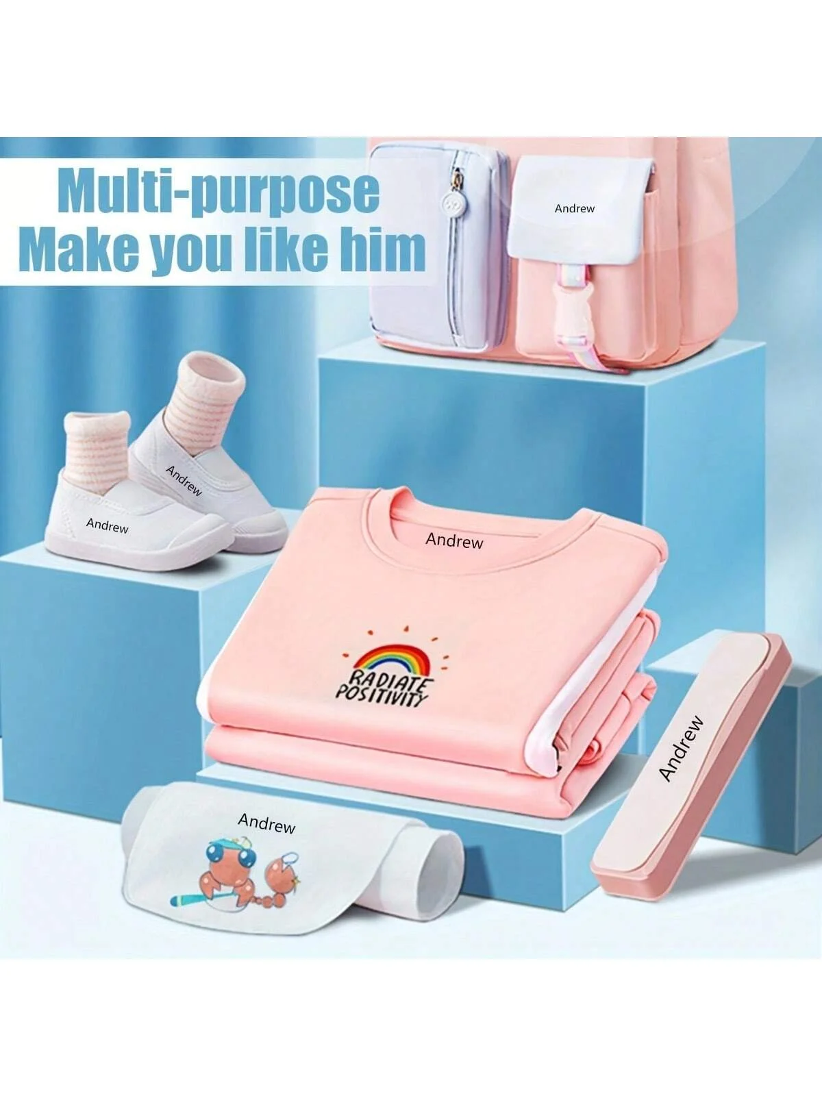 children's clothes name stamp waterproof and non-fading personalized stamp school opening season stationery name stamps