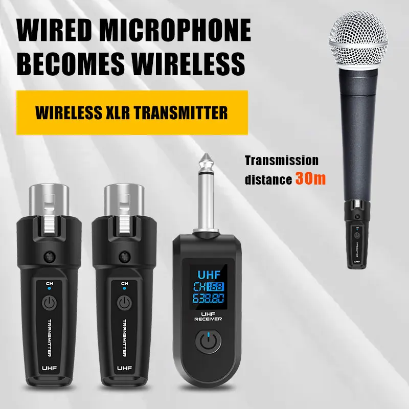 UHF Guitar Audio Microphone Mixer Adapter