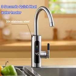 3000W Hot And Cold Kitchen Water Heater Faucet Three Seconds Quick Heating Stainless Steel Faucet Heater Hot And Cold Faucet