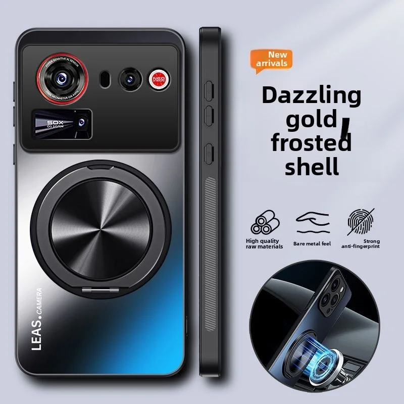 Hard Matte Magnetic Protective Back Cover Case with Ring Stand