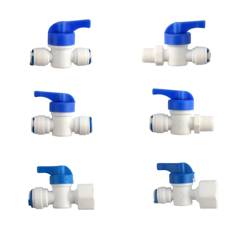 RO Water 1/4" 3/8" OD Hose Quick Connection Control Fittings Plastic Water Ball Valve Reveser Osmosis Aquarium Fittings hose pipe fitting,pipe fitting,ball valve,water pipe fitting