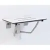White Phenolic Folding Shower Seat Stainless Steel Frame Water Drainage ADA Compliant Support 400lbs 2