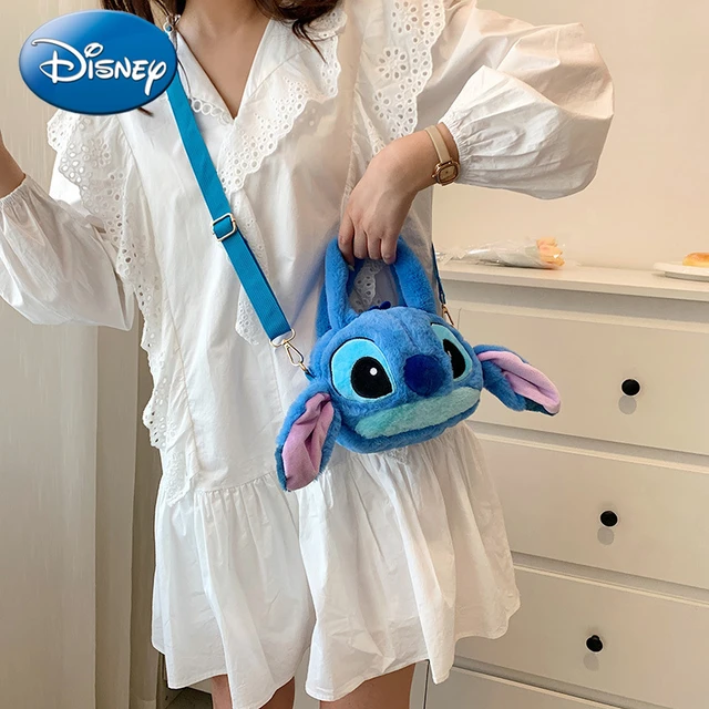 Disney-Bolso de peluche de Lilo & Stitch para niños, bolsa de mensajero de  felpa Kawaii, bolso de mano para niña, juguetes de peluche de Anime, bolsa  suave de peluche de dibujos animadosNegro