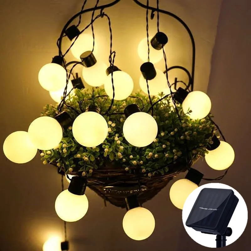 

10m/6.5m/5m Solar G50 Bulb Led String Lights Holiday Lighting Solar Lamp Fairy Lights Outdoor Garden Christmas Decoration Street