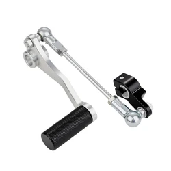 Premium Motorcycle Gear Shift Lever - Durable 7075 Aluminum Construction for Street Bikes and Motocross (Silver with black)