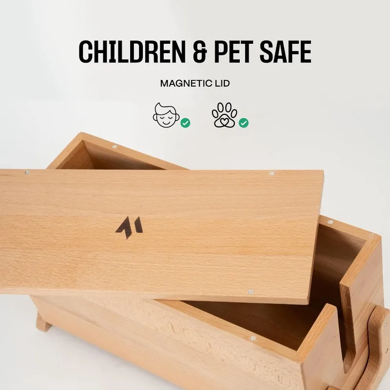 원목 데스크탑 케이블 정리함, 공유기, 멀티탭 및 소켓용 전원 코드 정리함, 나무 케이블 허브 보관함