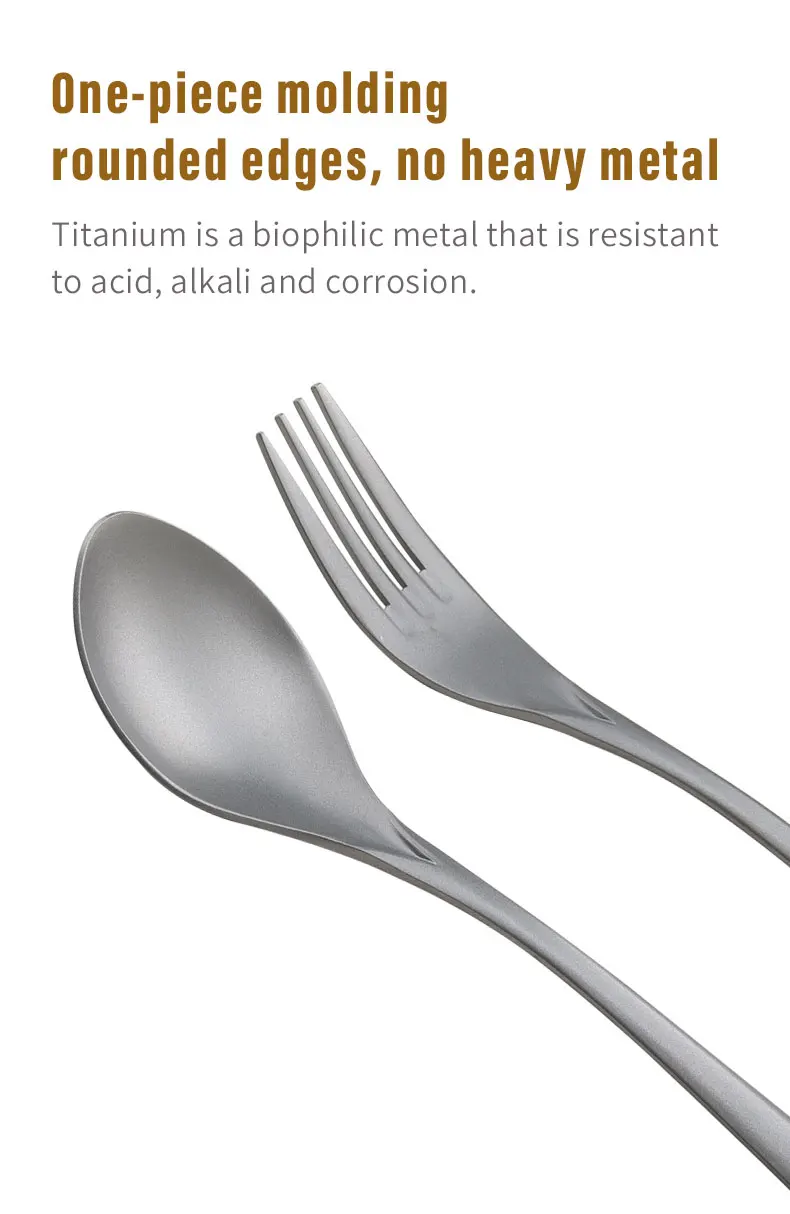 Titanium Camping Cutlery Set Portable Fork Spoon And Chopsticks_voghion.com