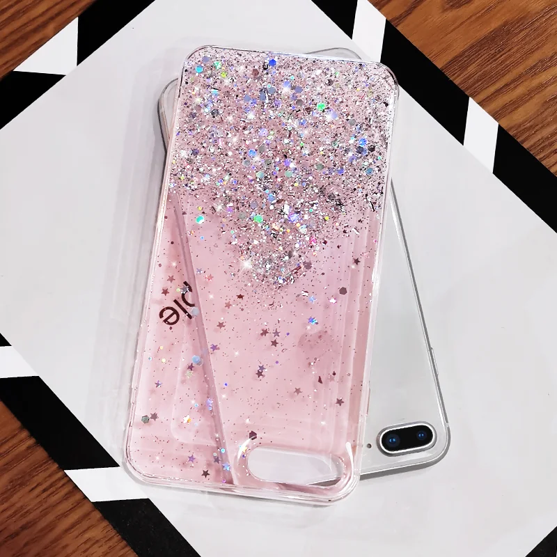 Luxury Gradient Glitter Star Soft Clear TPU Phone Case