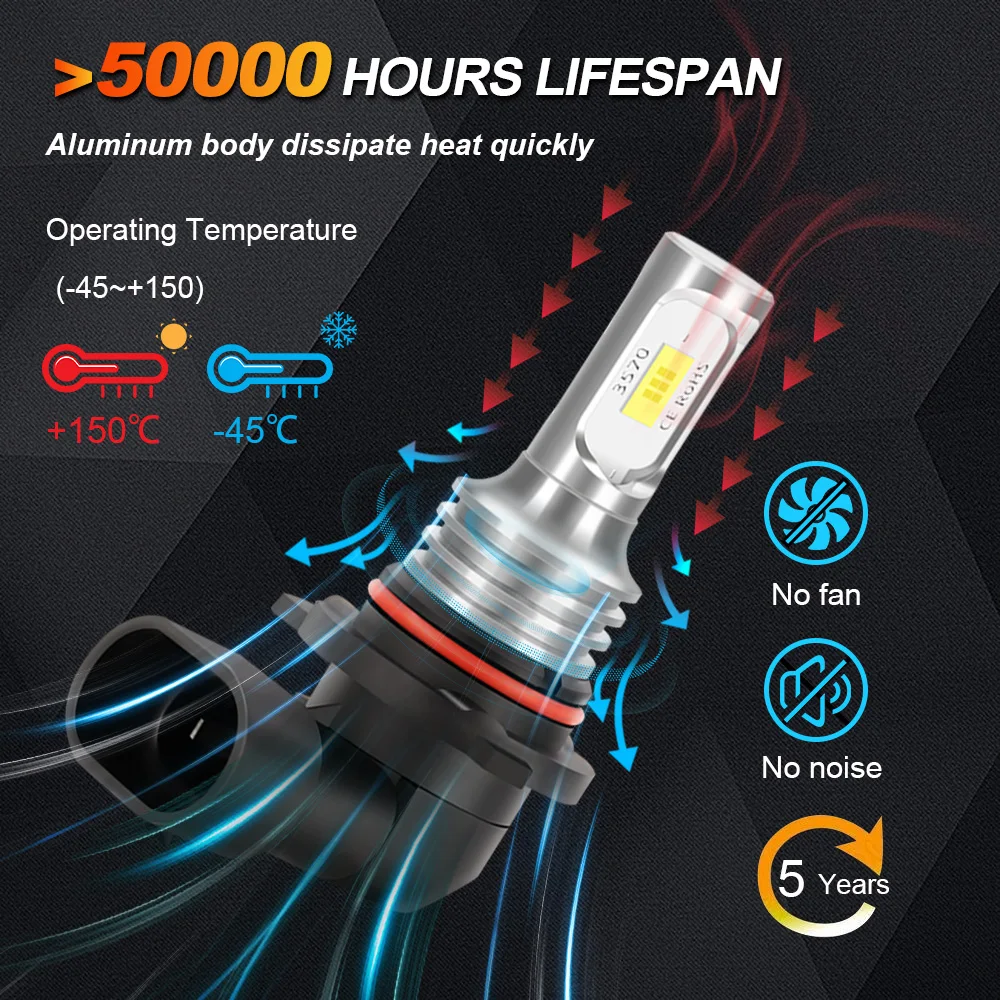 2x 6000K 화이트 LED 자동차 안개등 3570 CSP 전면 안개등 전구 포드 에코스포츠 2004-2012 2005 2006 2007 2008 2009 2010 2011용