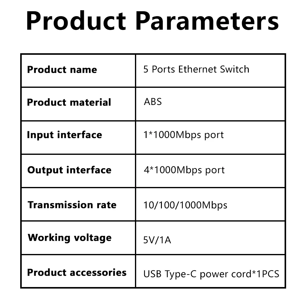 OPTFOCUS 5 포트 네트워크 스위치 1000Mbps 14 기가비트 이더넷 LAN 커넥터 Rj45 분배기 확장 네트워크 케이블 어댑터