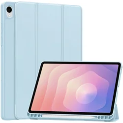 Premium Leather Tablet Case with Auto Sleep and Pen Holder - Folding Protective Cover - Tab S11 (Sky blue - 2)