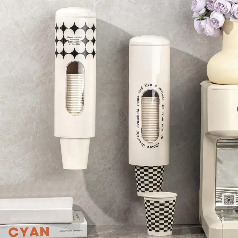 

Paper Cup Dispenser Wall Mount Mouthwash Water Cup Holder Reusable Pull Type Water Cooler Dispenser Cup Holder Bathroom