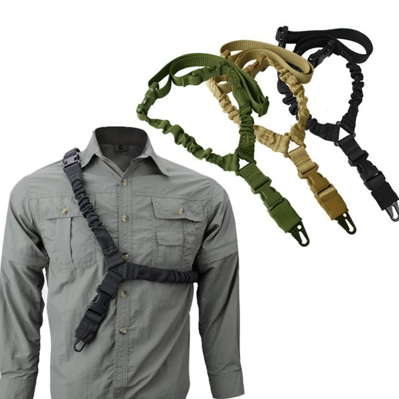 Shotgun Belt Tactical Gun Rope Tactical Gear Tactical Single Point Gun Sling Shoulder Strap Rifle Rope with Metal Buckle