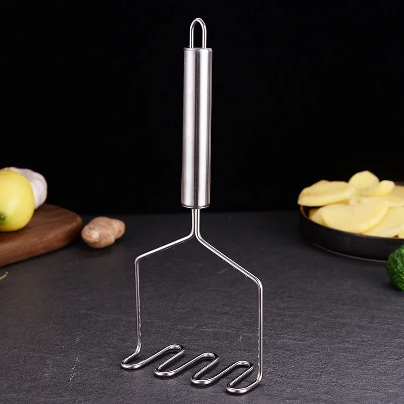 Potato Masher Stainless Steel Potato Masher Manual Fruit Vegetable Pressure Mud Machine Kitchen Children Food Crusher Complementary Gadget