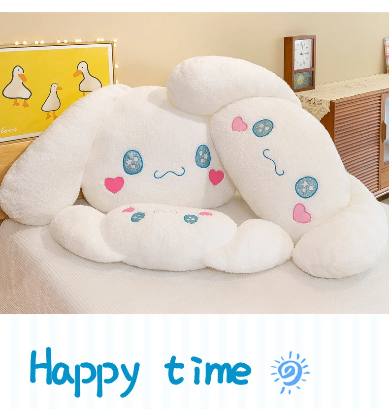 Sanrio Plush Large Size Cinnamoroll Cushion Kawaii Sleeping Plushies Soft Stuffed Pillow Home Decor Girl Gift