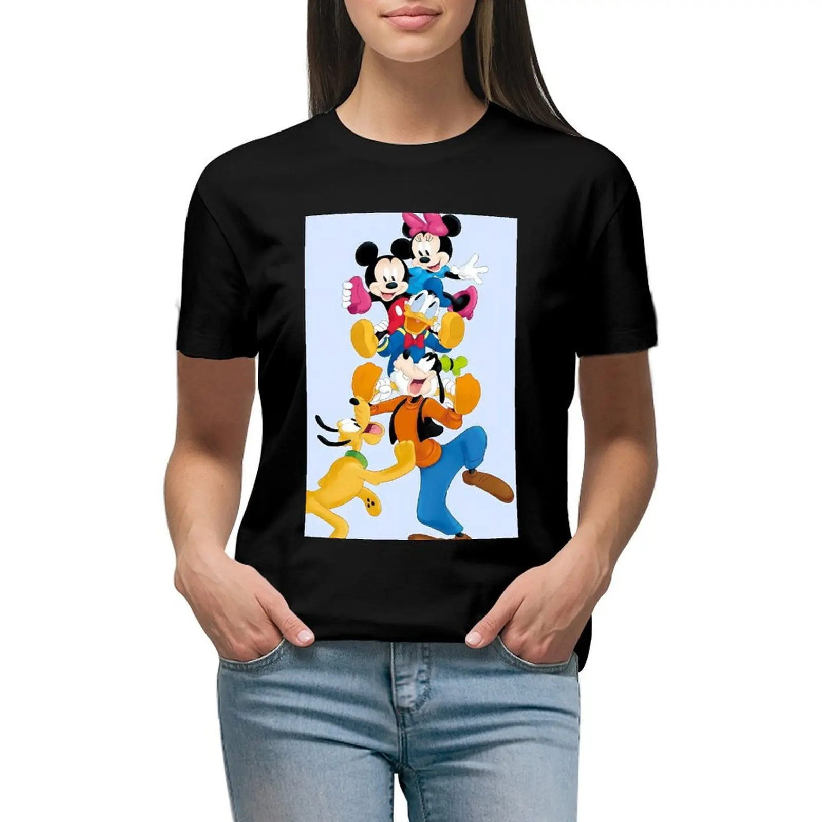 

Модная женская футболка в стиле Disney, дневная Летняя Повседневная футболка Y2k