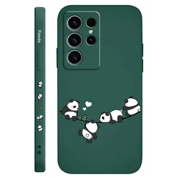 Cute Baby Panda Phone Case - Adorable Protective Cover for Galaxy S25 (Dark Green)