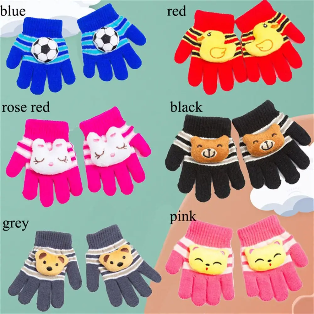 Knitting Thick Warm Kids Gloves Winter Soft Mittens Children Kid Full Finger Gloves Kids Glove Cute Toddler Warm