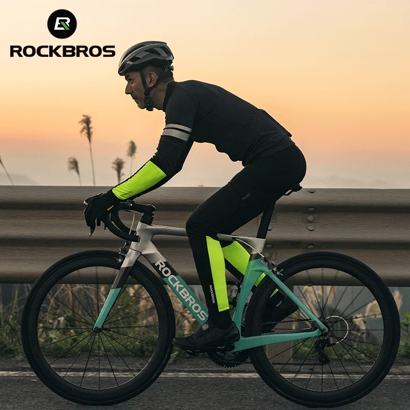 ROCKBROS Winter Leg Warmer Thermal Warm Cycling Sleeves Leg Warmers Men Women Fleece Arm Leggings Running Motorcycle Warmers 6