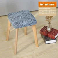 New Square Stool Cover Elastic Home Table Slip-cover Office Dining Table Solid Wood Chair Cover Modern Minimalist 2 Patterns 2