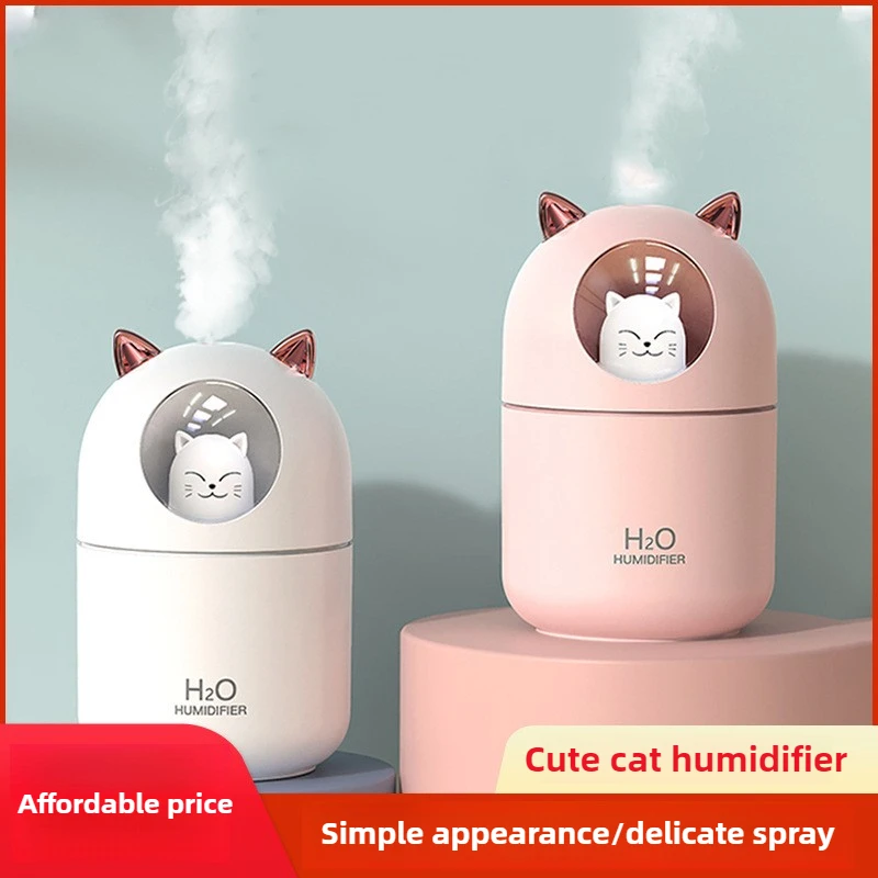Car USB Ultrasonic Humidifier 300ML Marine Cat Aromatic Essential Oil Diffuser