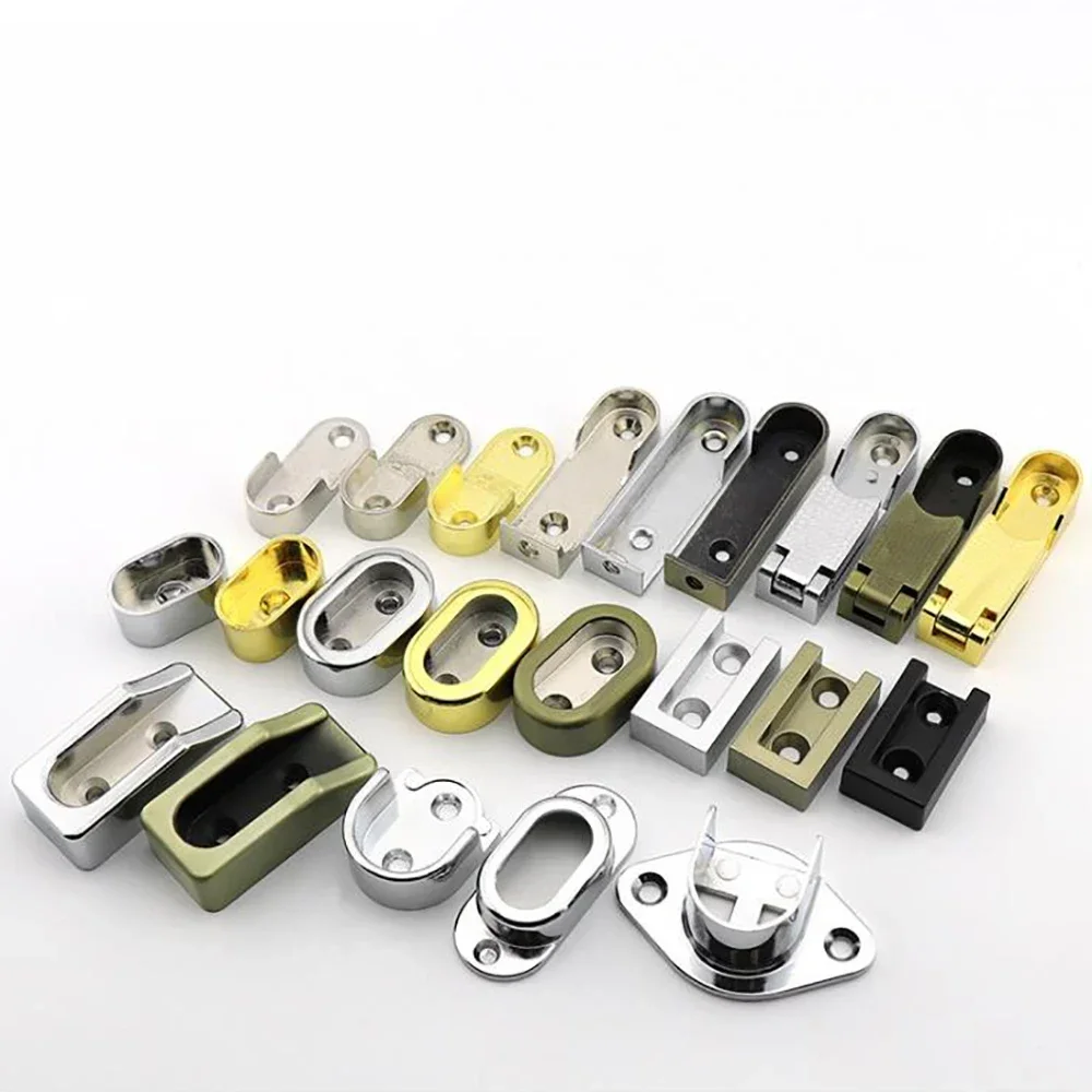 2 pcs chrome flange clothes tube bracket thickened hidden seat solid clothes pole clothes through seat hardware