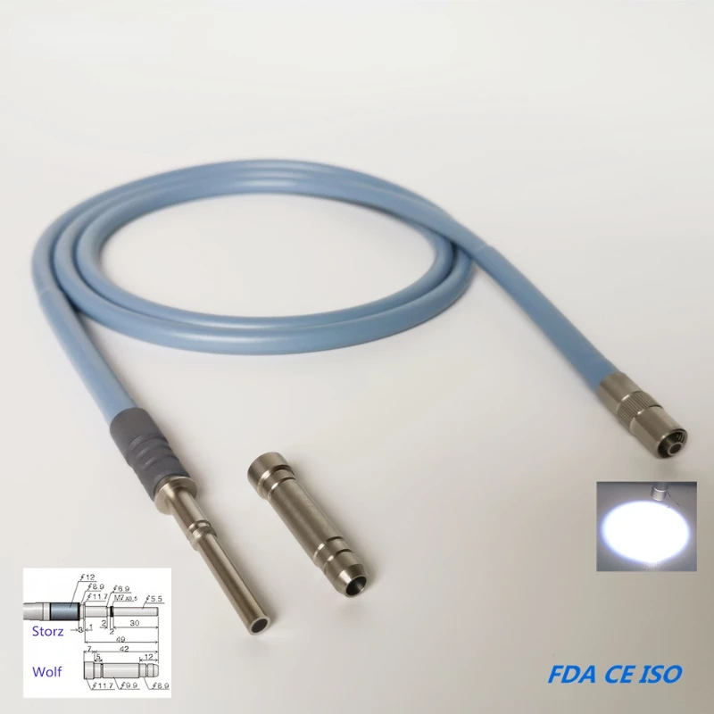 

Medical Surgical Φ4X1800mm 2000m 2500mm 3000mm Endoscope Microscope Cold Light Source Optical Fiber Cable Autoclavable