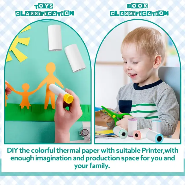 6 Rotoli Carta Termica Colorata Per Registratori Di Cassa E Mini Stampanti - Con Adesivi Indici Inclusi