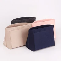 Felt Insert Bag Cosmetic Organizer Insert For Tote Makeup Bag With Zipper Inner Pouch Fit Luxury Women Handbags Mini Storage Bag 2