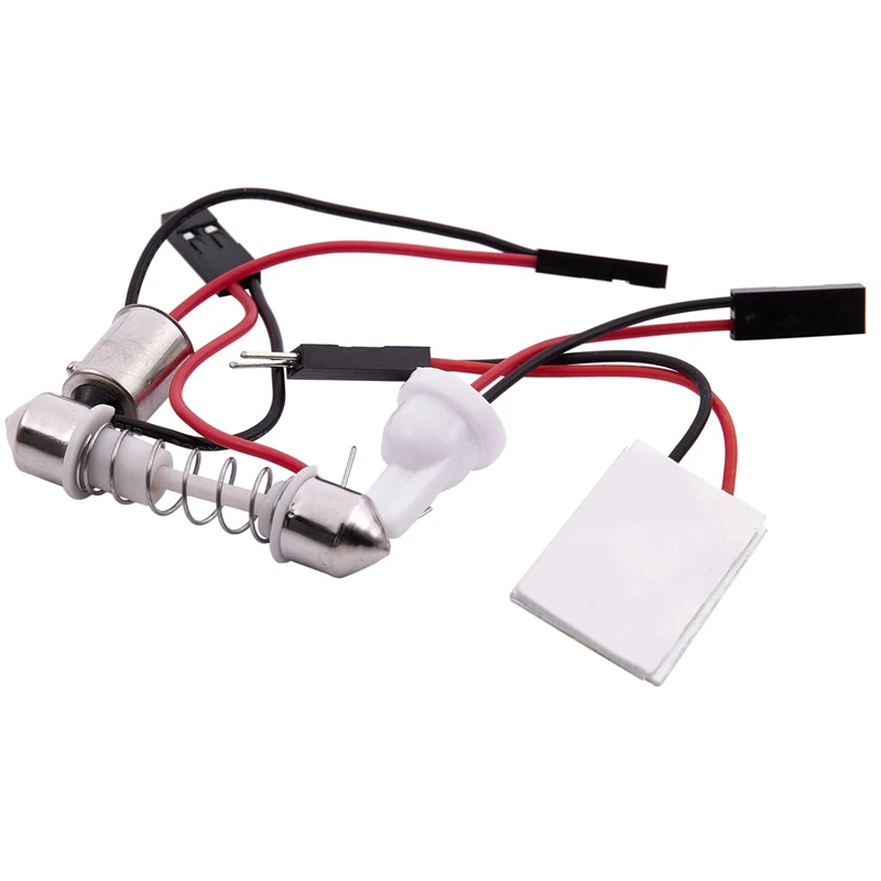 2X Auto Super Bright White 18 COB LED Light Bulb Panel + T10 Festoon Adapters