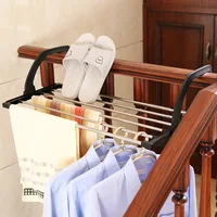 Stainless Steel Multifunctional Folding Balcony Shoe Rack Windowsill Clothes Towel Drying Hanger Clothes Drying Rack 2